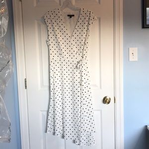 Banana Republic Asymmetrical Wrap Dress polka dot